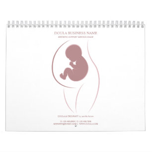 Mother and Baby Silhouette Branding Dusty Rose  Calendar