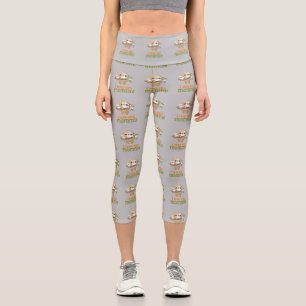 Mother and Baby Sloths Hanging on a Branch I love Capri Leggings