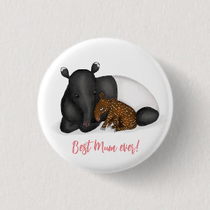 Mother and baby tapir 'Best mum ever' badge