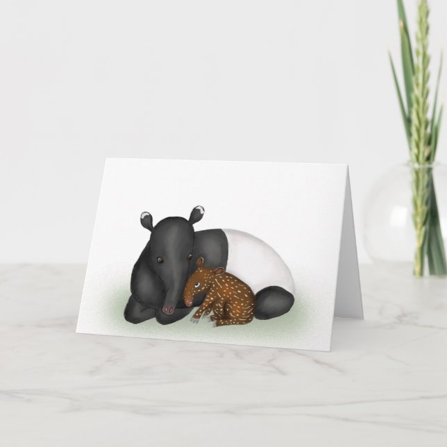 Mother and baby tapir card (Front)