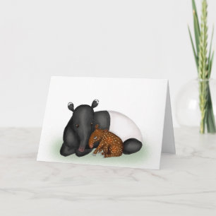 Mother and baby tapir Mother's Day card