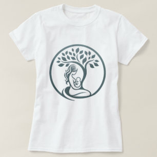 Mother and Baby Tree Simple Silhouette Birth, Gift T-Shirt