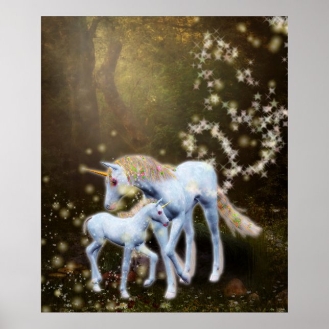 Mother and Baby Unicorn  Poster (Front)