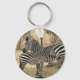 Mother and Baby Zebra  Keychain