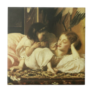 Mother and Child (aka Cherries) by Lord Leighton Tile