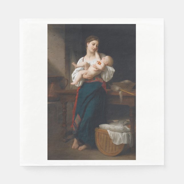 Mother and Child (by Bouguereau) Napkin (Front)