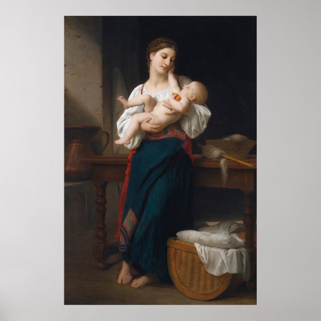 Mother and Child (by Bouguereau) Poster (Front)