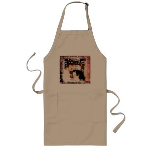 Mother and Child by Gustav Klimt Collage Long Apron