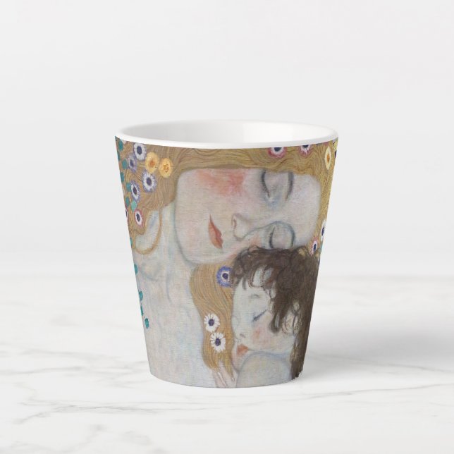 Mother and Child by Gustav Klimt Latte Mug (Front)