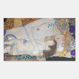 Mother and Child by Gustav Klimt Rectangular Sticker
