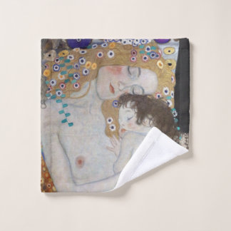 Mother and Child by Gustav Klimt Wash Cloth