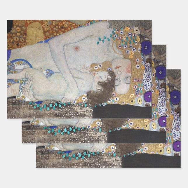 Mother and Child by Gustav Klimt Wrapping Paper Sheet (Set)
