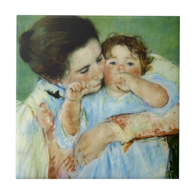Mother and Child by Mary Cassat Tile (Front)