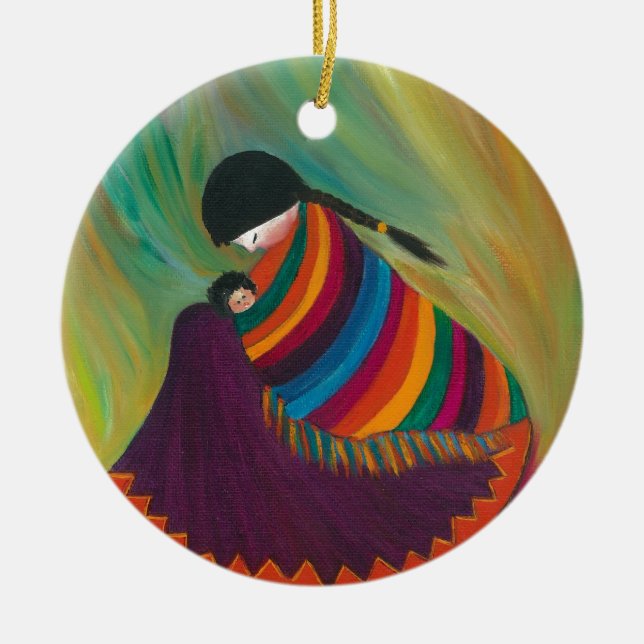 Mother and Child Ceramic Tree Decoration (Front)