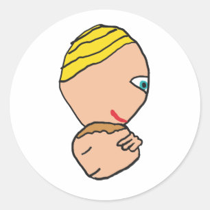Mother and Child Classic Round Sticker