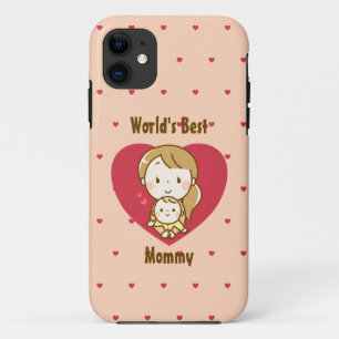 Mother and child cute kawaii cartoon mother's day Case-Mate iPhone case