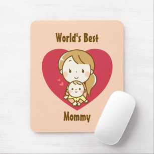 Mother and child cute kawaii cartoon mother's day mouse pad