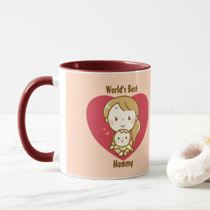 Mother and child cute kawaii cartoon mother's day mug