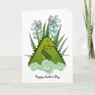 Mother And Child Dinosaurs Greeting Card