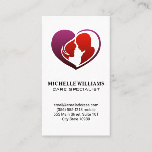 Mother and Child Heart Logo Business Card