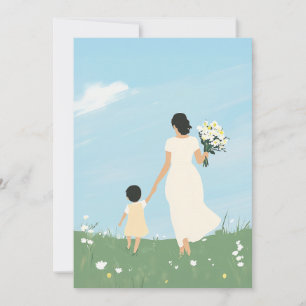 Mother and Child in a Blooming Meadow Invitation