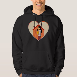 Mother and Child Love Illustration – Warm Family Hoodie