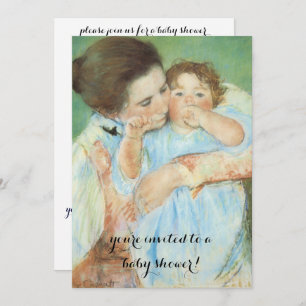 Mother and Child Mary Cassatt, Vintage Baby Shower Invitation