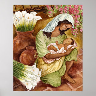 Mother And Child Painting Print Poster 20" x 16"