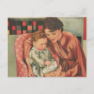 mother and child postcard