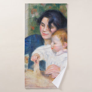 Mother and Child, Renoir Bath Towel