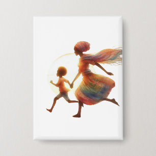 Mother and Child Running at Sunset – Art of Love a