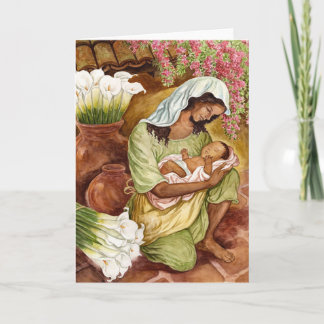 Mother And Child With Calla Lilies Card