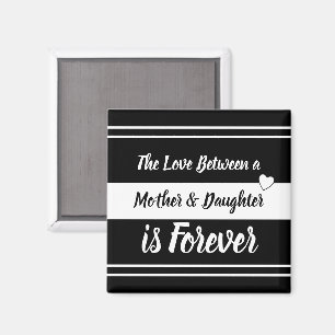 Mother and Daughter black and white Magnet