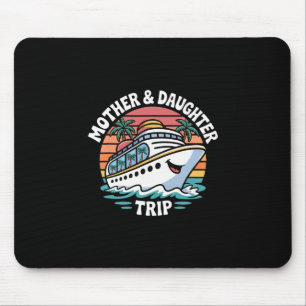 Mother And Daughter Cruise Trip Ship Sunset Mouse Pad