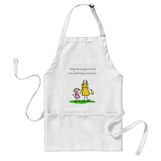 Mother and Daughter Custom Family Characters Apron (Front)