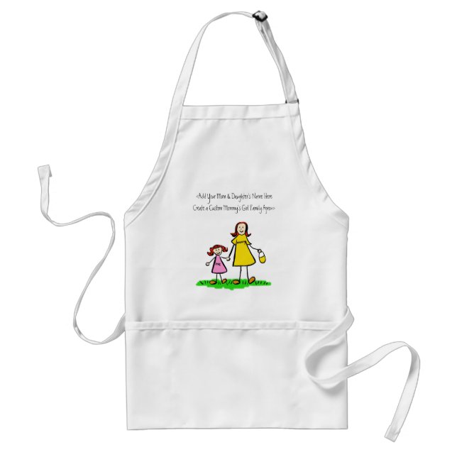 Mother and Daughter Custom Family Characters Apron (Front)