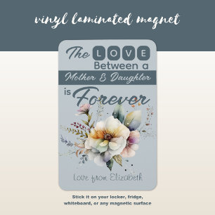 Mother and Daughter forever floral blue Magnet