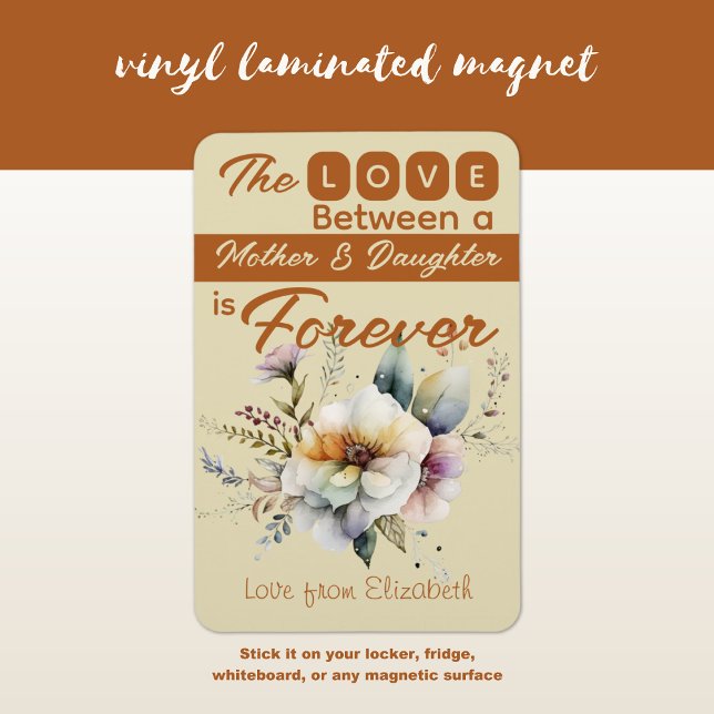 Mother and Daughter forever floral orange Magnet (Creator Uploaded)