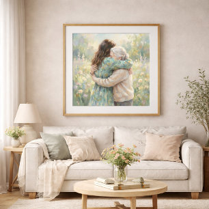 Mother And Daughter Hug Art Print Poster