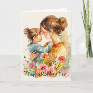 Mother and Daughter Mother's Day Holiday Card