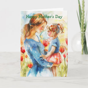 Mother and Daughter Mother's Day Holiday Card