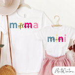 Mother and daughter mother's day t-shirt set<br><div class="desc">Mother and daughter mother's day t-shirt set,  colorful t-shirt in couple mom mini,  to celebrate mother's day and for any occasion personalized with the name of your daughter.</div>