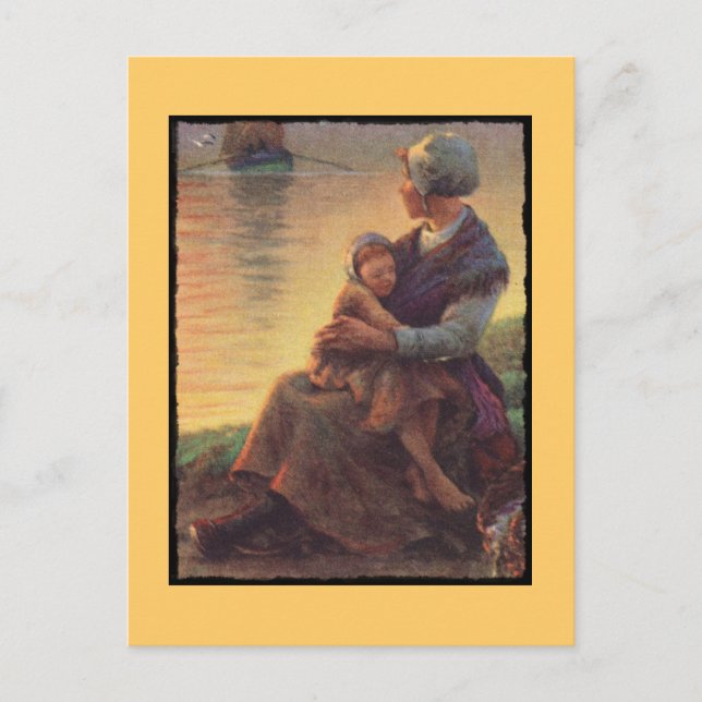Mother and Daughter on Shore Postcard (Front)