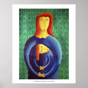 Mother And Daughter Painting Art Print