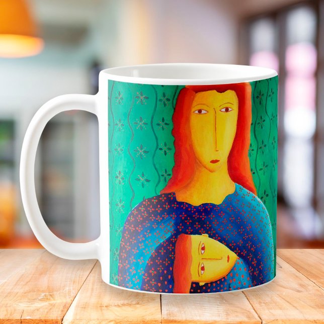 Mother And Daughter Painting Contemporary Art Coffee Mug (Creator Uploaded)