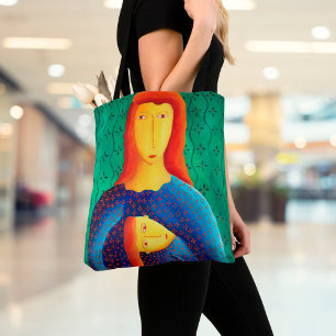 Mother And Daughter Painting Contemporary Art  Tote Bag