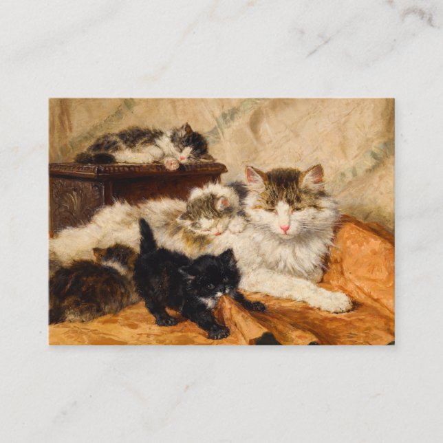 Mother and Her Kittens Enclosure Card (Front)