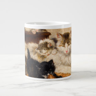 Mother and Her Kittens Large Coffee Mug