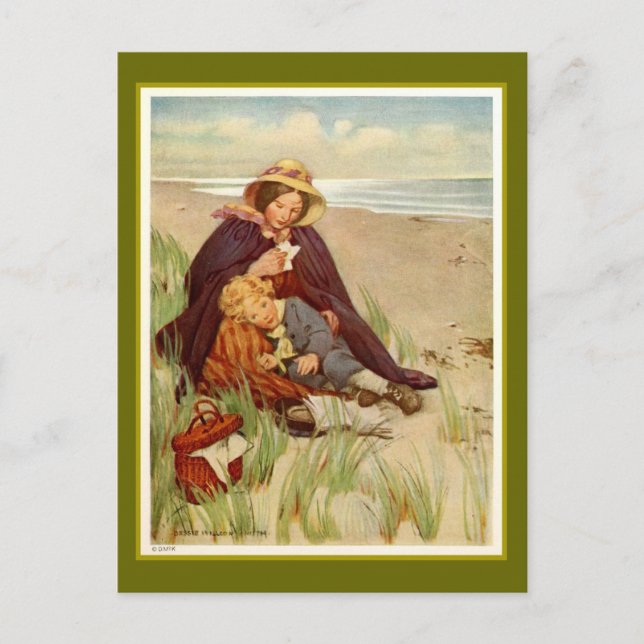 Mother and Son at the Seaside Postcard (Front)