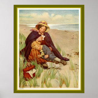 Mother and Son at the Seaside Poster
